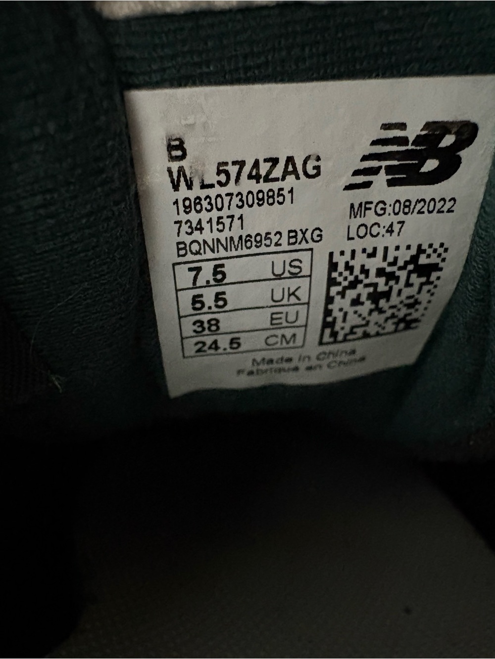 New Balance Women’s 574+ Platform Sneaker - Dark Green/White - Picture 7 of 7